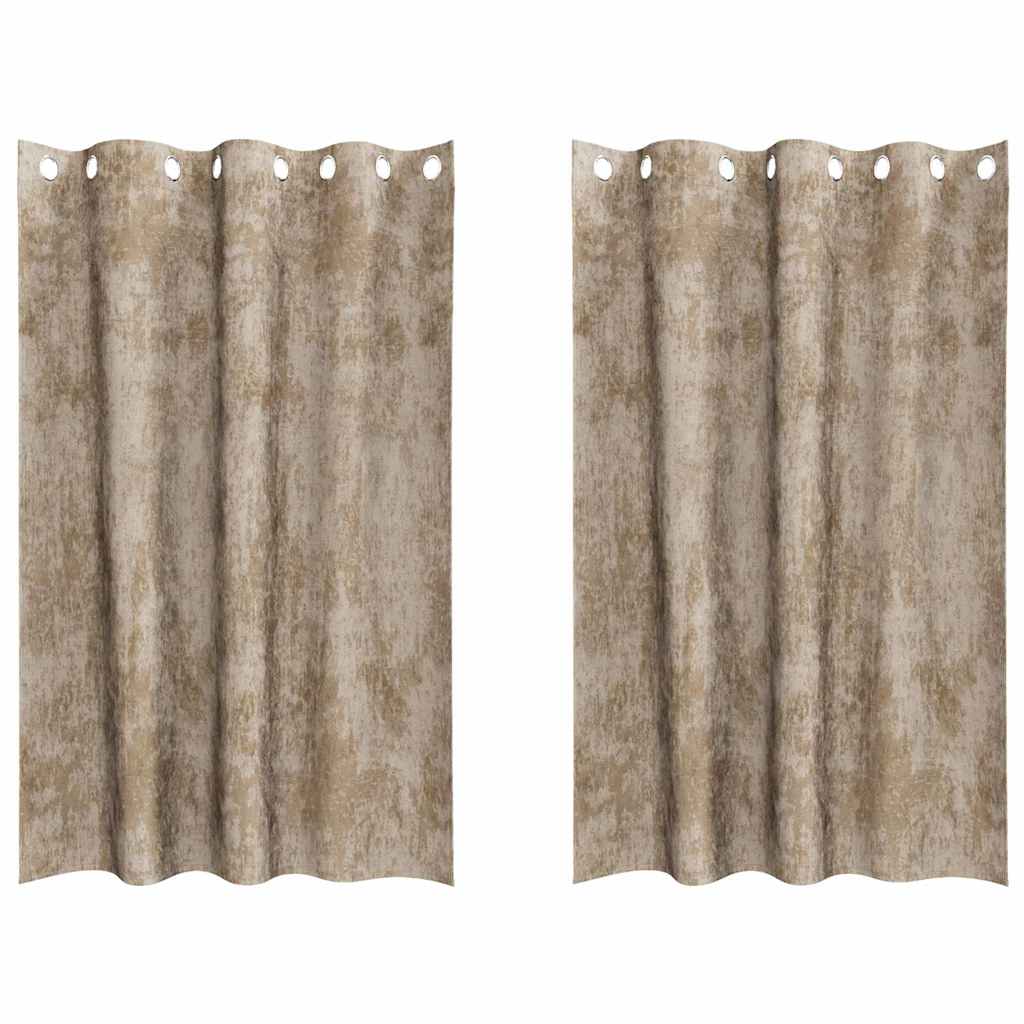 Curtain with Curtains 2 pcs Champagne 175 x 140 cm Velvet
